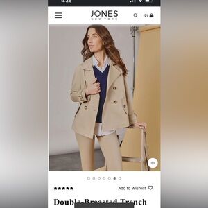 Double Breasted Trench Coat - NWT